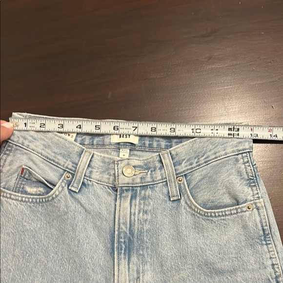 Aritzia Sunday Best High Rise Distressed Light Wash Straight Leg Jeans Size 0 - Picture 3 of 14